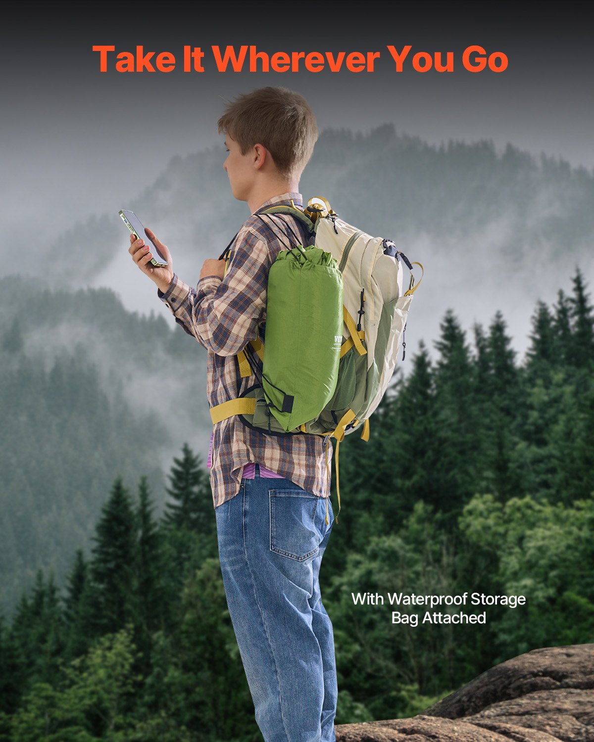 Camping Blanket 82" x 55" Warm Stadium Blanket 330GSM Outdoor Travel