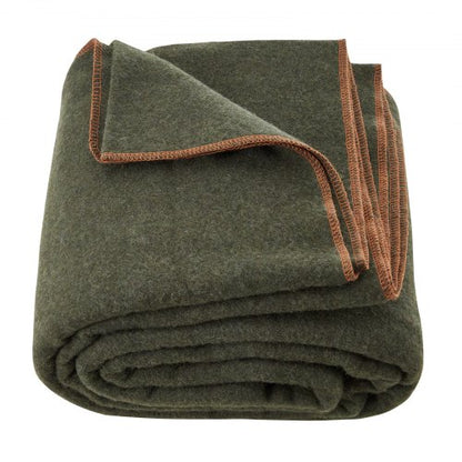 Wool Camping Blanket, Large Warm Stadium Blanket, Waterproof & Windproof, Flame Retardant, Great for Outdoors, Picnics, Hiking, Sports Events, Travel, 64" x 88" (80% Wool), Army Green