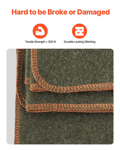 Wool Camping Blanket, Large Warm Stadium Blanket, Waterproof & Windproof, Flame Retardant, Great for Outdoors, Picnics, Hiking, Sports Events, Travel, 64" x 88" (80% Wool), Army Green
