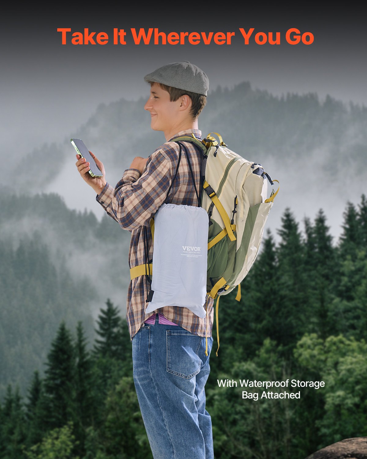 Camping Blanket 79" x 59" Portable Warm Stadium Blanket Outdoor Light Gray