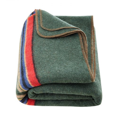 Wool Camping Blanket, Large Warm Stadium Blanket, Waterproof & Windproof, Flame Retardant, Great for Outdoors, Picnics, Hiking, Sports Events, Travel, 64" x 88" (80% Wool), Texture Multicolor