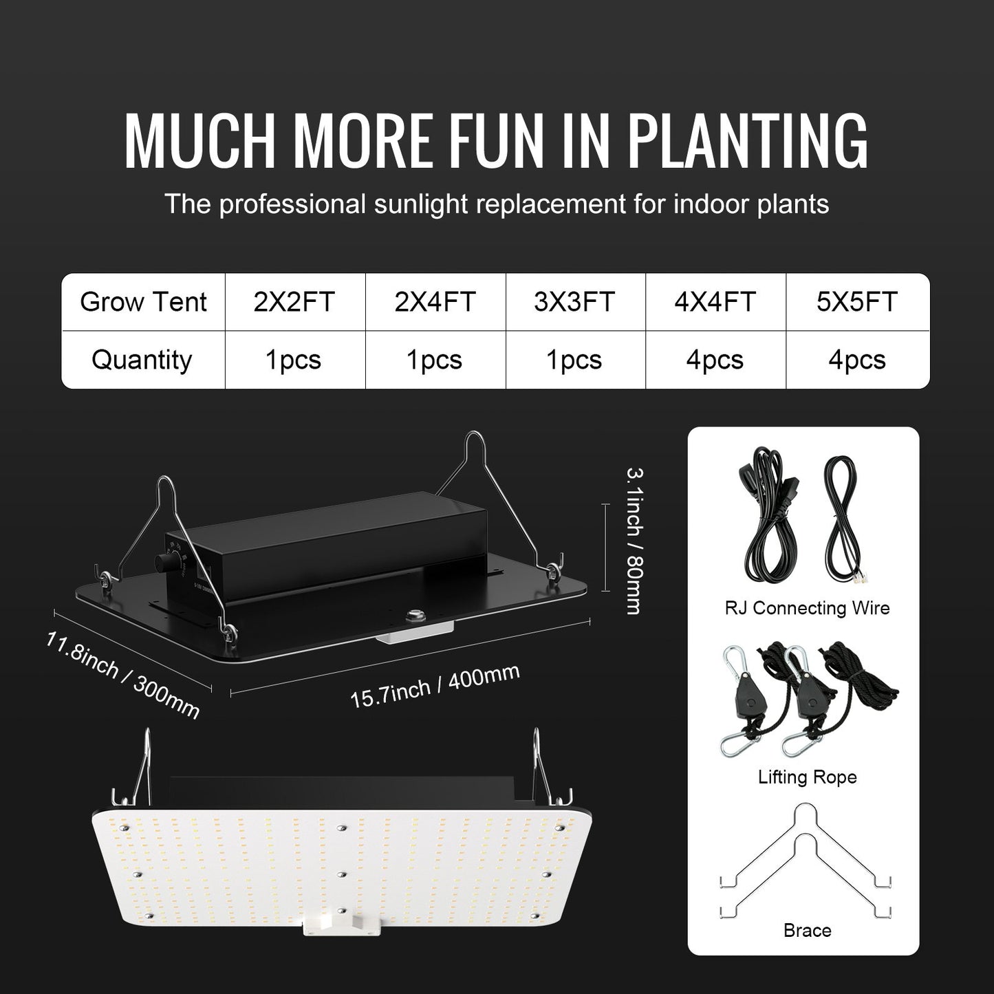 LED Grow Light, 150W Full Spectrum Dimmable, High Yield Samsung 2B1B Diodes Grow Light for Indoor Plants Seedlings Veg and Bloom Greenhouse Growing, Daisy Chain Driver for 3 x 3 ft Grow Tent