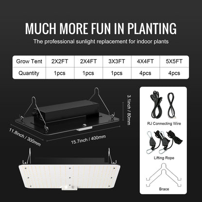 LED Grow Light, 150W Full Spectrum Dimmable, High Yield Samsung 2B1B Diodes Grow Light for Indoor Plants Seedlings Veg and Bloom Greenhouse Growing, Daisy Chain Driver for 3 x 3 ft Grow Tent