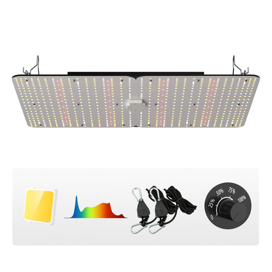 LED Grow Light, 300W Full Spectrum Dimmable, High Yield Samsung 2B1B Diodes Grow Light for Indoor Plants Seedlings Veg and Bloom Greenhouse Growing, Daisy Chain Driver for 3x3/4x4 Feet Grow Tent