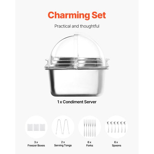 Servierbehälter für Lebensmittel auf der Arbeitsplatte, 5 Gewürzbehälter | EU