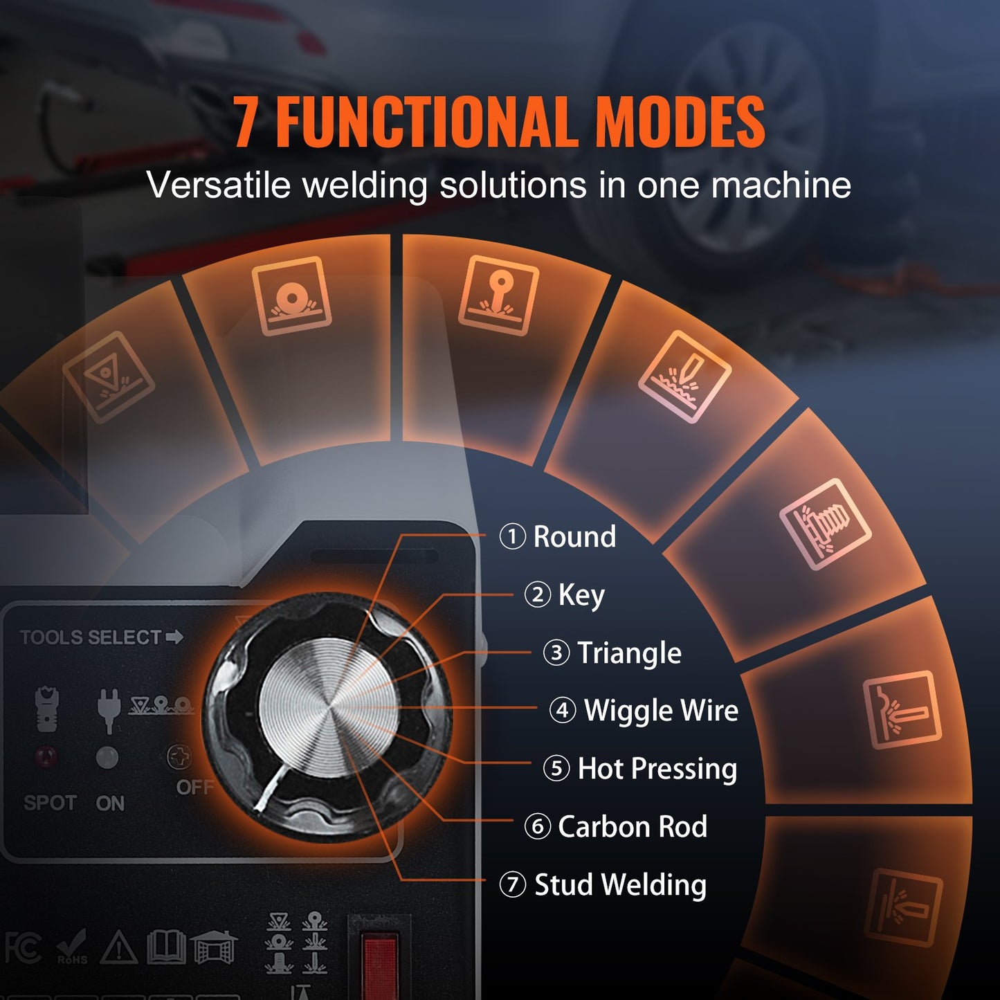 Stud Welder 7-position dent spot welding repair kit