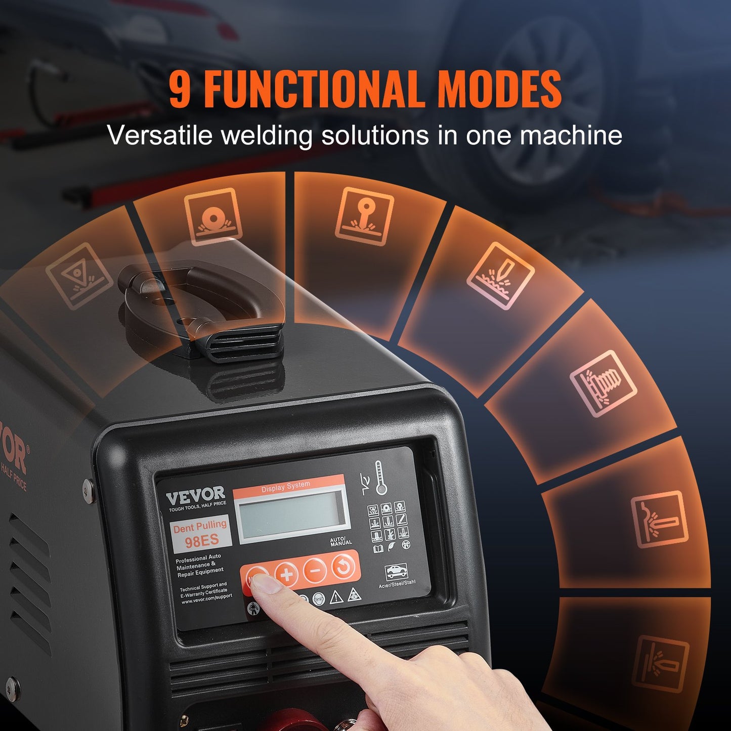 Stud Welder Dent Repair Kit, 3KW Spot Welder Dent Puller with Auto/Manual Welding & 9 Versatile Modes, 110V Auto Body Spot Welding Dent Puller Machine for Car, Truck Dent Repair