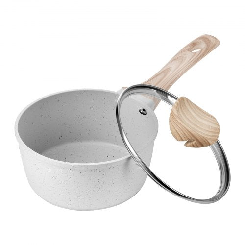 1.5 QT Nonstick Saucepan with Glass Lid and Removable Handle White | EU