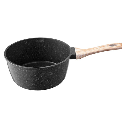 2.5 QT Saucepan, Nonstick Saucepan with Tempered Glass Lid, Multipurpose Cooking Sauce Pot with Detachable Handle, Sauce Pan Small Kitchen Cooking Pot with Coating, Induction Compatible, Black