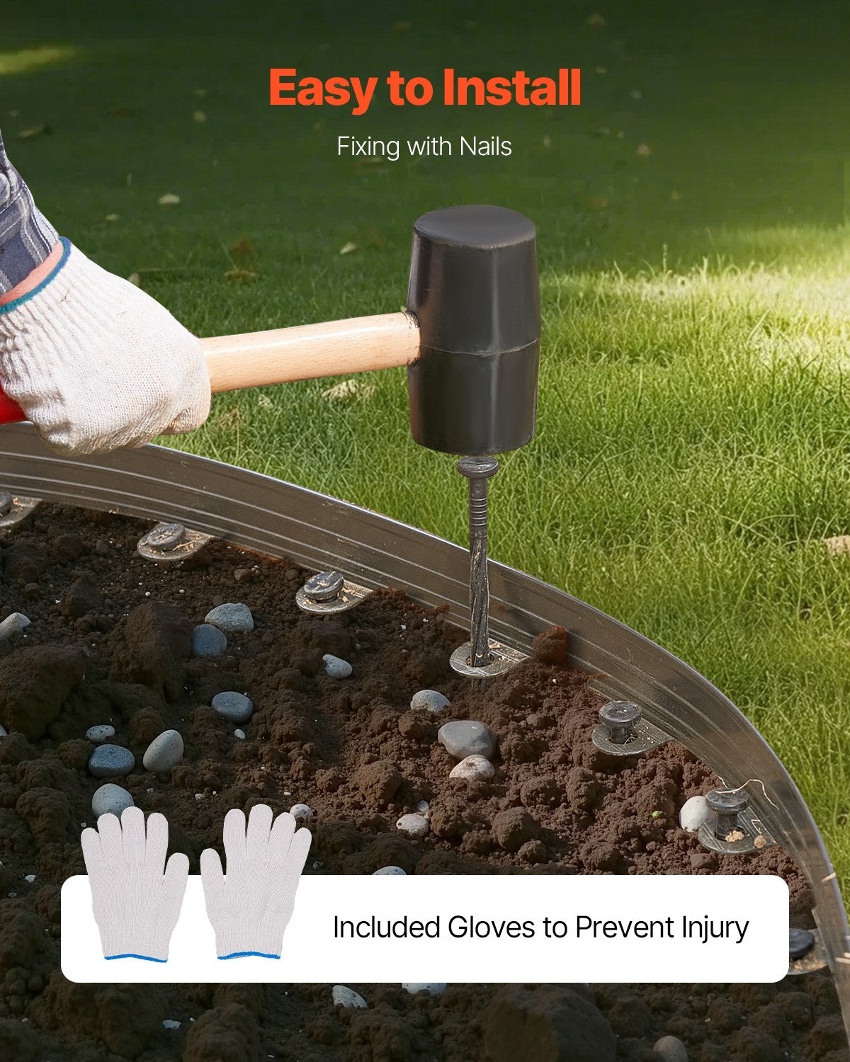 Metall-Landschaftseinfassung, 10er-Pack, 152,4 cm, rostbeständig, biegsam, für Garten und Hof