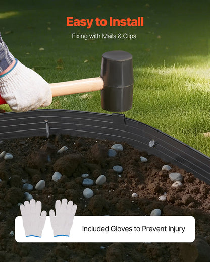 Metall-Landschaftseinfassung, 8er-Pack, 183 cm, rostbeständig, biegbar, für Garten und Hof