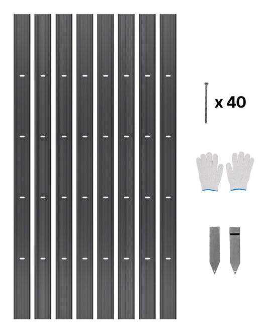 Metall landskapskant 8-pack 72 tum rostbeständig böjbar för trädgårdsträdgård