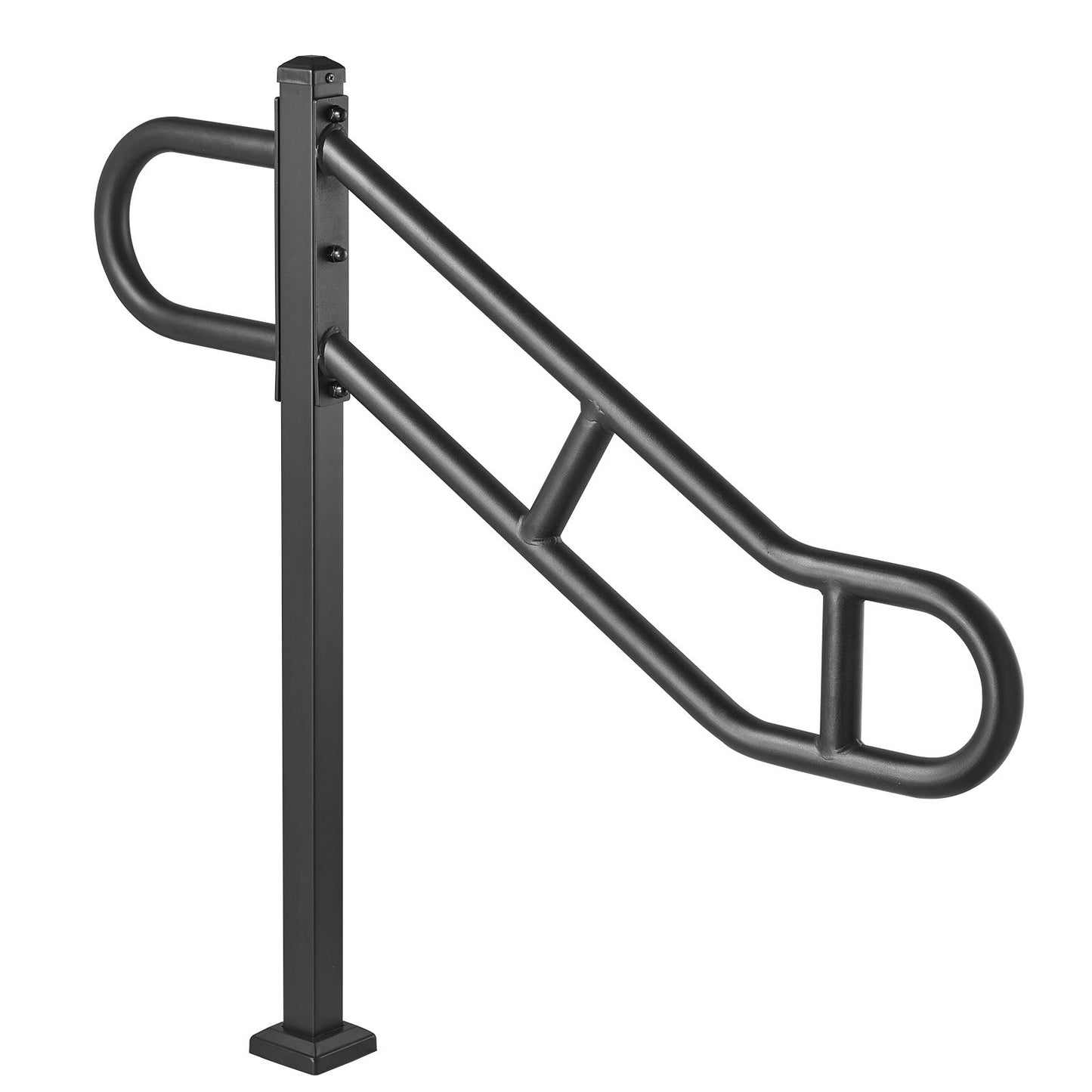 Single Post Outdoor Handrail 1-3 Steps 40.5" Stair Railing Floor Mount