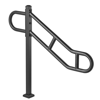 Single Post Outdoor Handrail 1-3 Steps 40.5" Stair Railing Floor Mount