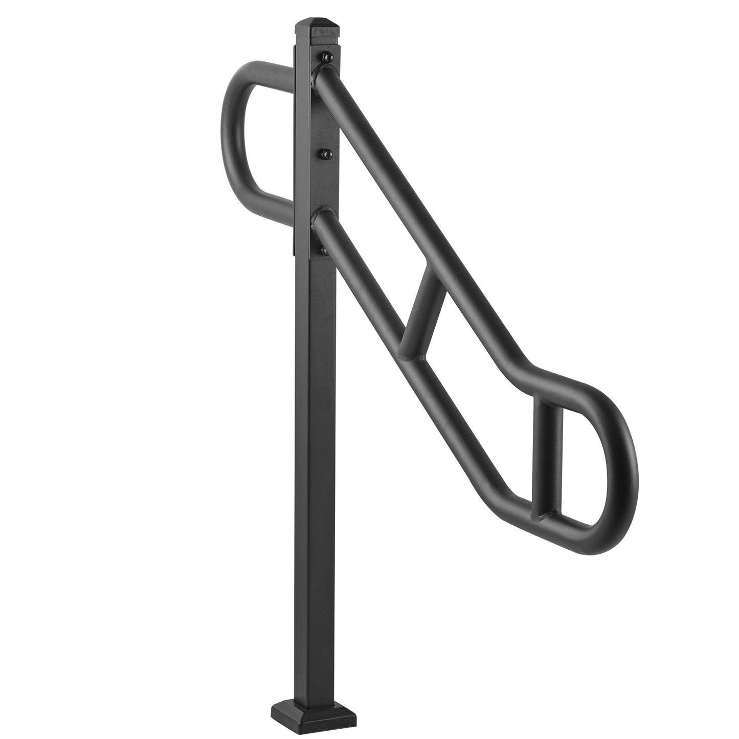 Single Post Outdoor Handrail 1-3 Steps 40.5" Stair Railing Floor Mount