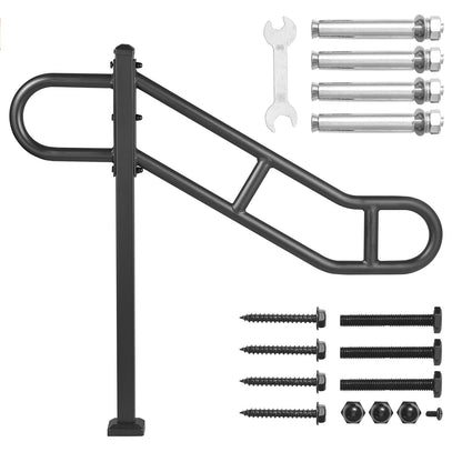 Single Post Outdoor Handrail 1-3 Steps 40.5" Stair Railing Floor Mount
