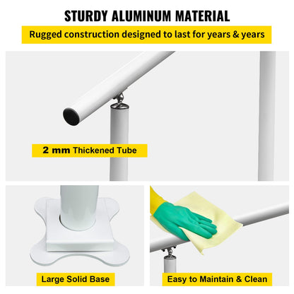 Outdoor Stair Railing Kit, 3 FT Handrails 2-3 Steps, Adjustable Angle White Aluminum Stair Hand Rail for The Elderly, Handrails for Outdoor Steps