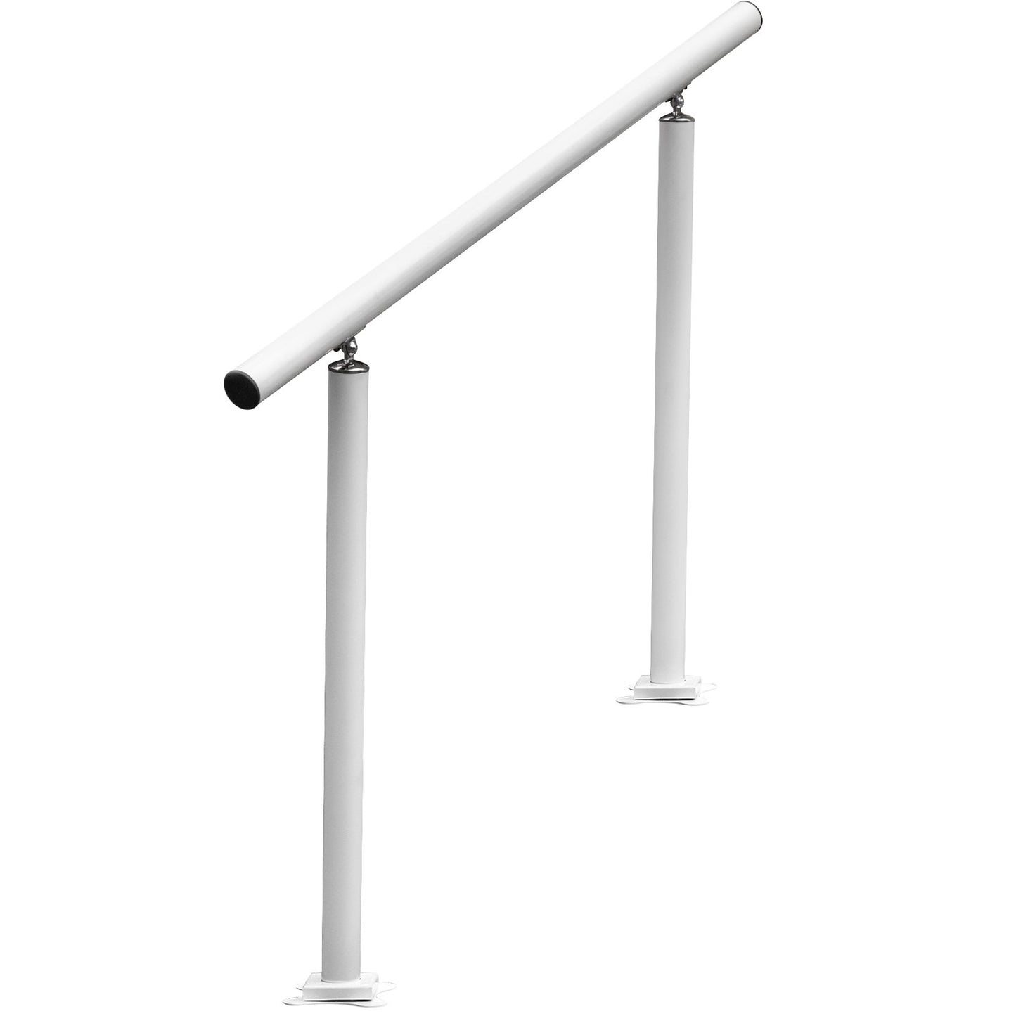 Outdoor Stair Railing Kit, 3 FT Handrails 2-3 Steps, Adjustable Angle White Aluminum Stair Hand Rail for The Elderly, Handrails for Outdoor Steps