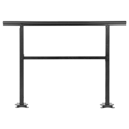 Ledstång Ledstång Utomhustrappa 48X35,5 tum Utomhusräcke Trappräcke Justerbart från 0 till 45 grader Ledstång för tvärstångstrappor Utomhus Aluminium Svart trappräcke