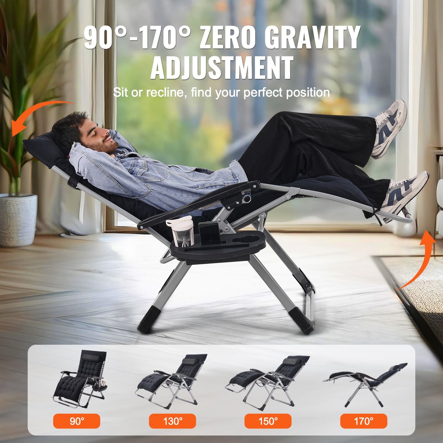 Zero Gravity Chair 33" Zero Gravity Recliner Lounge Chair Indoor and Outdoor