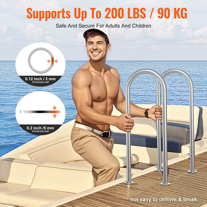 Pool Handledare 36 x 13 tum aluminium med bottenplatta för inomhus/utomhus