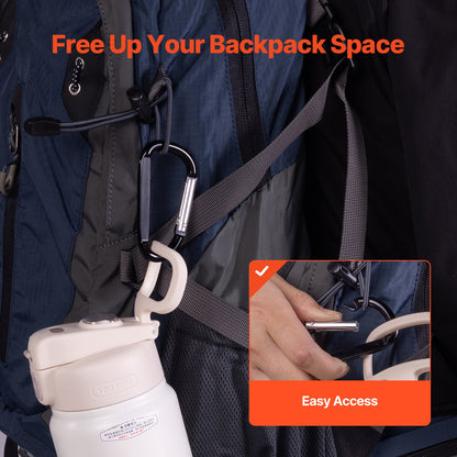 10 PCS Black Carabiner, Caribeaner Clip, Spring Snap Hook for Keychain Clip, 3.07" Aluminum Alloy D Ring Shape Carabeaner with 20 PCS Keyring, Multipurpose for Camping, Hiking, Backpacking