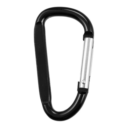10 PCS Black Carabiner, Caribeaner Clip, Spring Snap Hook for Keychain Clip, 3.07" Aluminum Alloy D Ring Shape Carabeaner with 20 PCS Keyring, Multipurpose for Camping, Hiking, Backpacking
