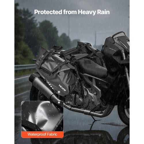 Motorcykelsadelväskor, 28 L (14 L x 2) Stora Sidosadelväskor Kompatibla med de flesta motorcyklar, Vattentät Utomhussport Motorcykel Bagageförvaring Axelväska med Bottenrem, Svart |  EU