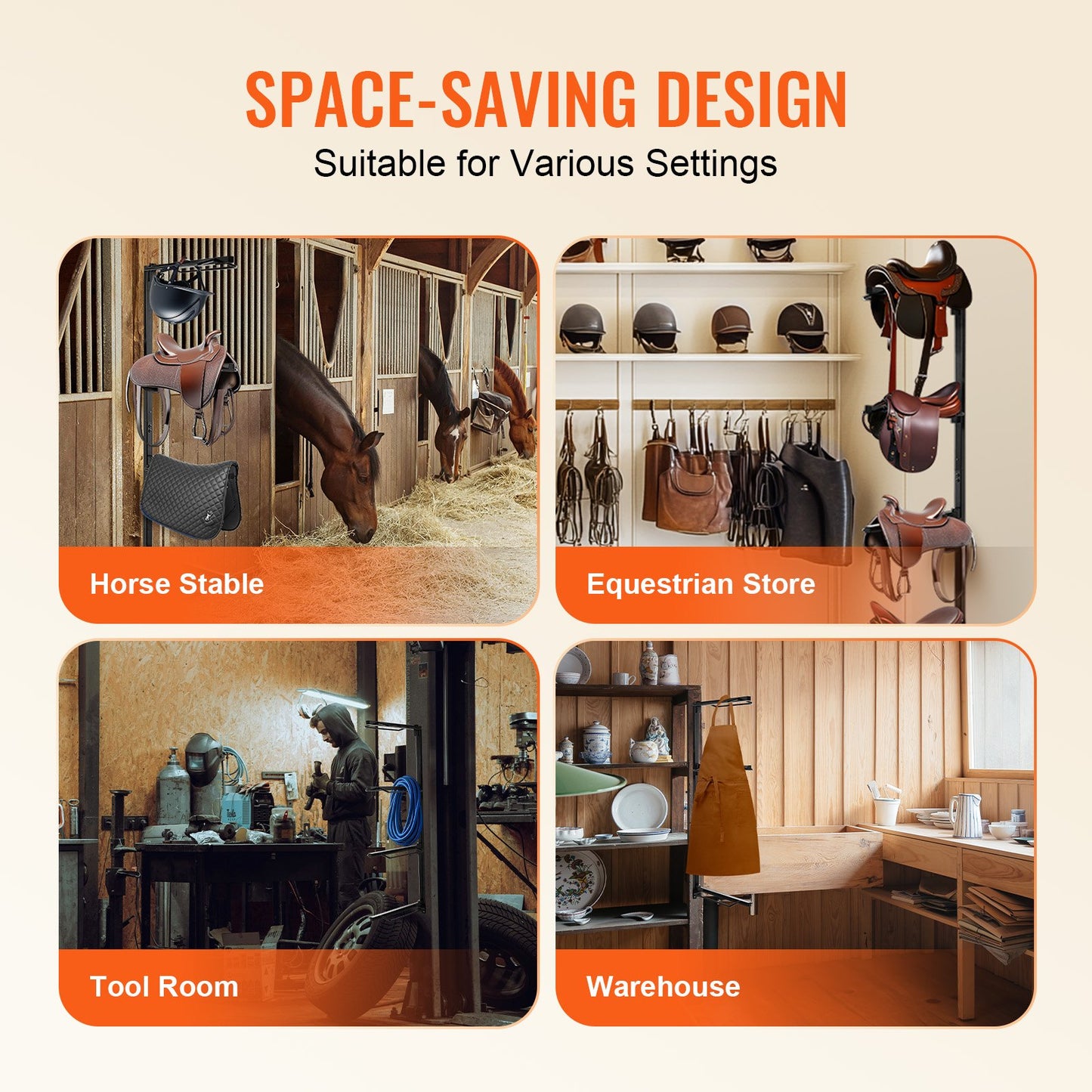 Wall Mounted Saddle Holder Four Levels Western &amp; English Horse Saddle Holder