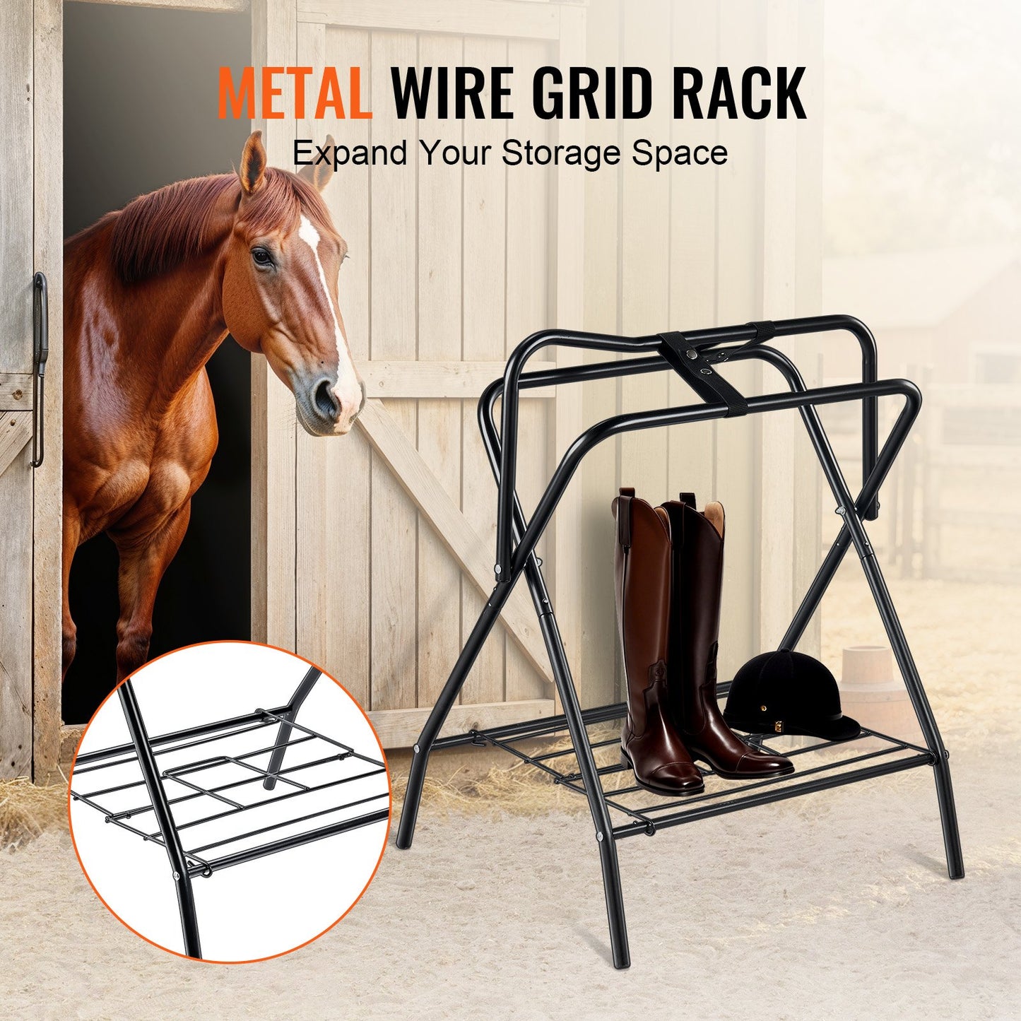 Foldable Saddle Rack Portable Freestanding Horse Saddle Rack 132 lbs