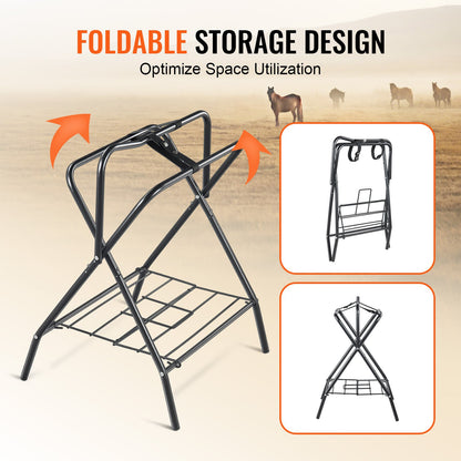 Foldable Saddle Rack 2-pack Freestanding Horse Saddle Rack 132 lbs
