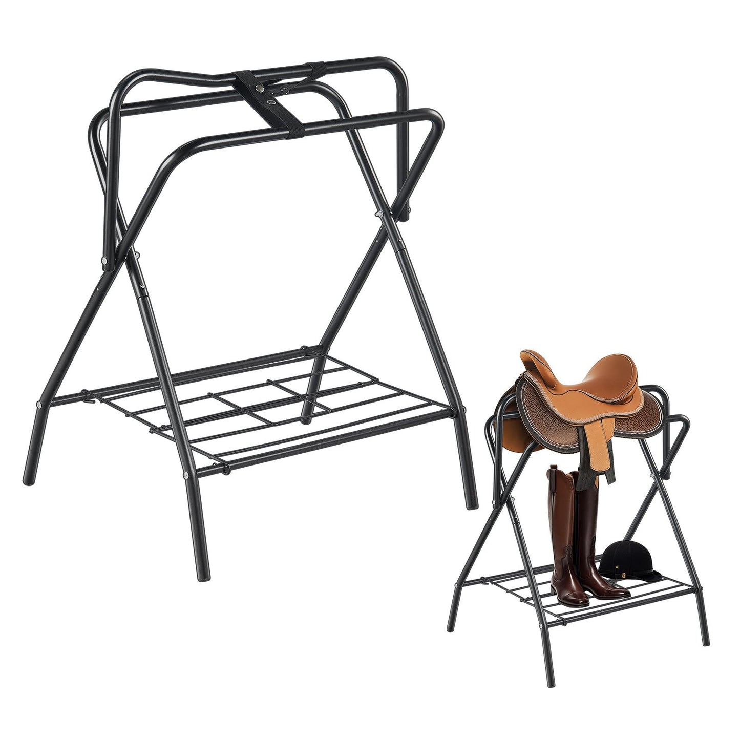 Foldable Saddle Rack 2-pack Freestanding Horse Saddle Rack 132 lbs