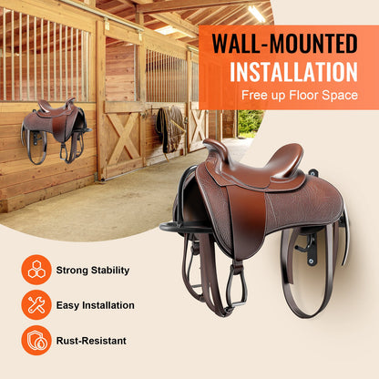 Wall Mounted Saddle Holder with Pad Bar 8-pack Horse Saddle Holder