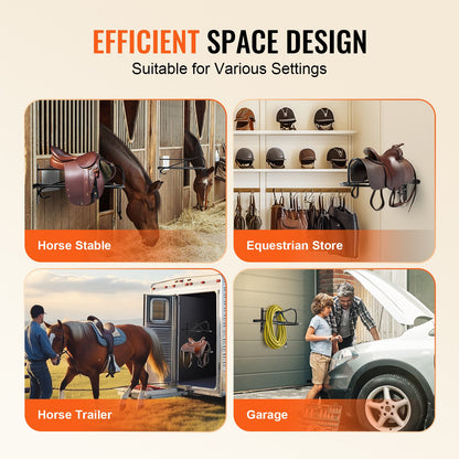 Wall Mounted Saddle Holder with Pad Bar 8-pack Horse Saddle Holder