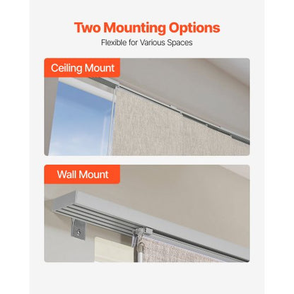 Flächenvorhang Rollo Rollo Rolloschienen 116cm bis 218cm B ablängbar braun