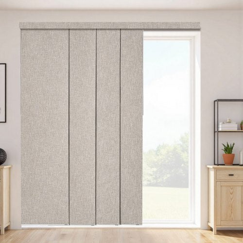 Panel Track Blinds, Extendable Track from 45.8 in to 86 in W, Trimmable Panel Curtains Up to 96 in H, Vertical Blackout Panel Blinds for Sliding Doors, Patio Doors, Room Divider, Windows, Brown