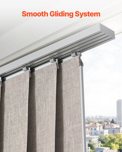 Panel Track Blinds, Extendable Track from 45.8 in to 86 in W, Trimmable Panel Curtains Up to 96 in H, Vertical Blackout Panel Blinds for Sliding Doors, Patio Doors, Room Divider, Windows, Brown