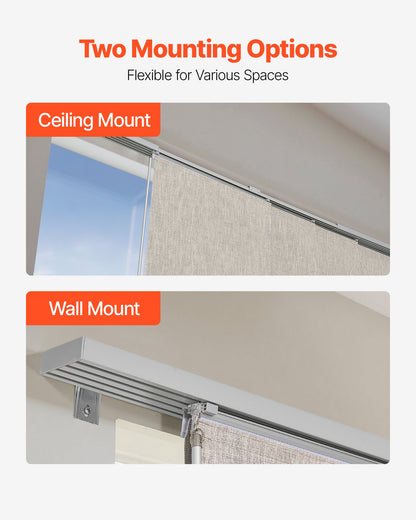 Panel Track Blinds, Extendable Track from 45.8 in to 86 in W, Trimmable Panel Curtains Up to 96 in H, Vertical Blackout Panel Blinds for Sliding Doors, Patio Doors, Room Divider, Windows, Brown