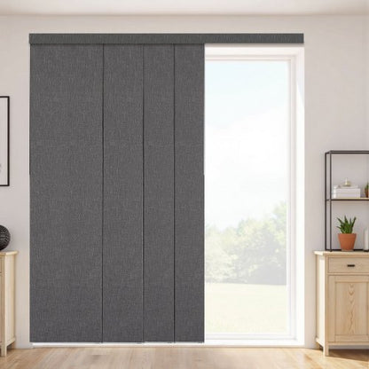 Panel Track Blinds, Extendable Track from 45.8 in to 86 in W, Trimmable Panel Curtains Up to 96 in H, Vertical Blackout Panel Blinds for Sliding Doors, Patio Doors, Room Divider, Dark Gray