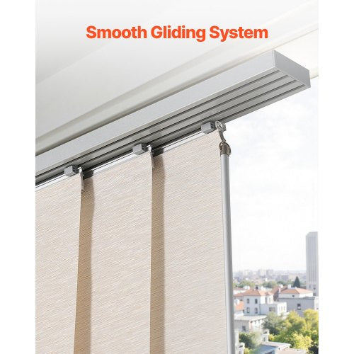 Panelskena Persienner Utdragbara Skenor 116 till 218 cm B Kan Kantklippas Ljusbrun