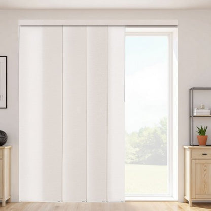 Panel Track Blinds, Extendable Track from 45.8 in to 86 in W, Trimmable Panel Curtains Up to 96 in H, Adjustable Vertical Panel Blinds for Sliding Doors, Patio Doors, Room Divider, Light Brown