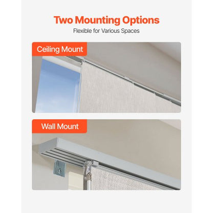 Panelskena Persienner Utdragbara Skenor 116 till 218 cm B Kan Kantklippas Ljusgrå