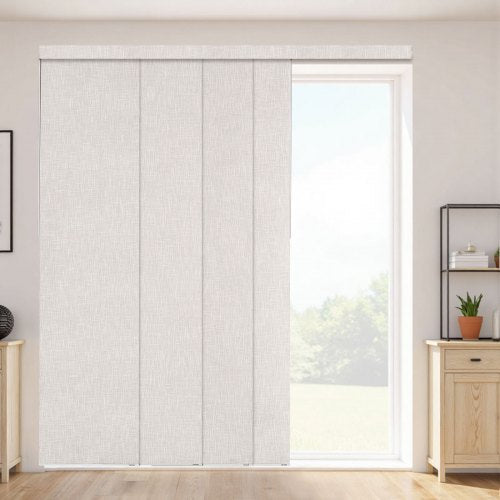 Panel Track Blinds, Extendable Track from 45.8 in to 86 in W, Trimmable Panel Curtains Up to 96 in H, Vertical Blackout Panel Blinds for Sliding Doors, Patio Doors, Room Divider, Light Gray