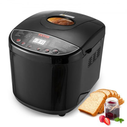 Bread Maker, 19-in-1 2LB Dough Machine, Nonstick Ceramic Pan Automatic Breadmaker with Gluten Free Setting, Whole Wheat Bread Making, Digital, Programmable, 3 Loaf Sizes, 3 Crust Colors