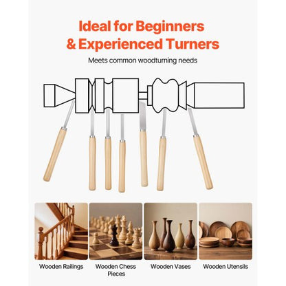 8-PIECE WOODWORKING CHISEL SET WOODWORKING TOOLS STEEL DISC GEAR FINISH