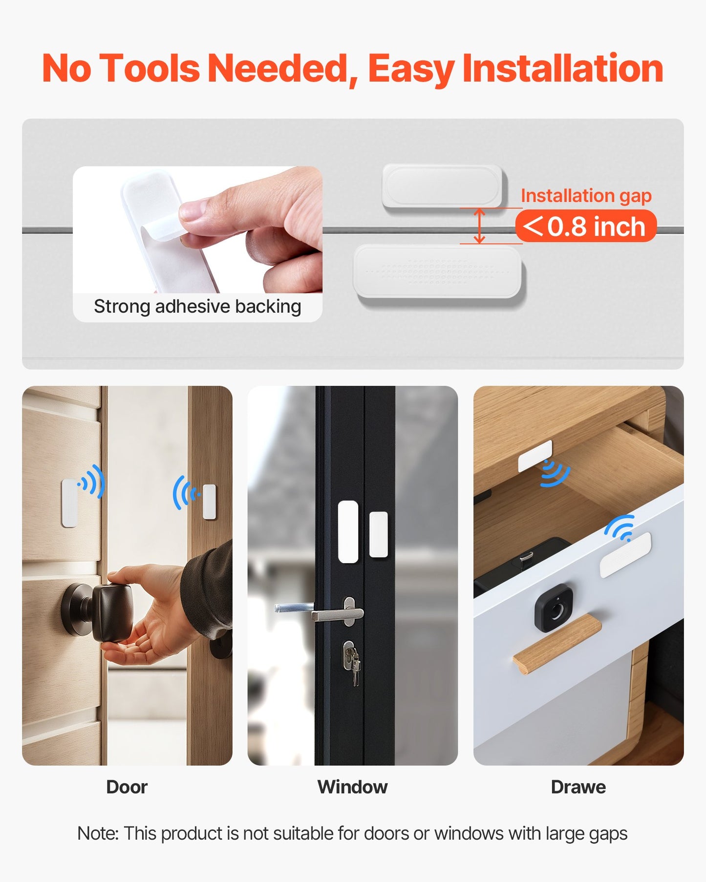 Door Chime, DC 12V, Wireless Door Open Contact Sensor Alarm Chime with 656 ft Range, 58 Chimes & 5 Adjustable Volume, Doors Ringer Alert for Business, Store, Home, Office When Entering