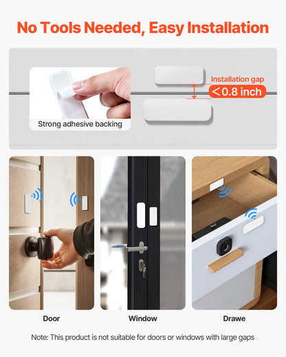 Door Chime, DC 12V, Wireless Door Open Contact Sensor Alarm Chime with 656 ft Range, 58 Chimes & 5 Adjustable Volume, Doors Ringer Alert for Business, Store, Home, Office When Entering