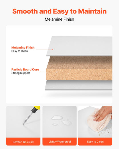 Melamine Shelves, 2 Piece, Wooden Cabinet Shelves Cut to Size for Closet System, Replacement Cabinet Shelf, Versatile Use Wardrobe Board for Closets, Cabinets, or any custom Shelving Needs