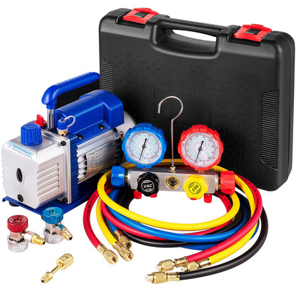 AC-Vakuumpumpe Manifold Gauge Kit 4,8 CFM 5PA HVAC-Vakuumpumpe mit Box