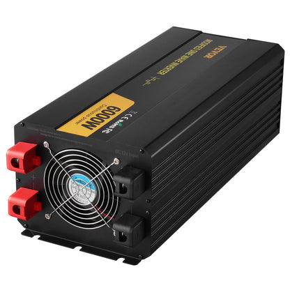 Power Inverter Modifierad Sine Wave Inverter 6000W DC 12V till AC 230V LCD